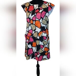 SIZE 12P: Kim Rogers Colorful Abstract Print Dress​
